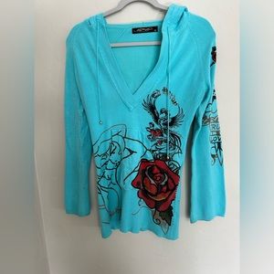 RARE ED HARDY Authentic Y2K Sweater Hoodie